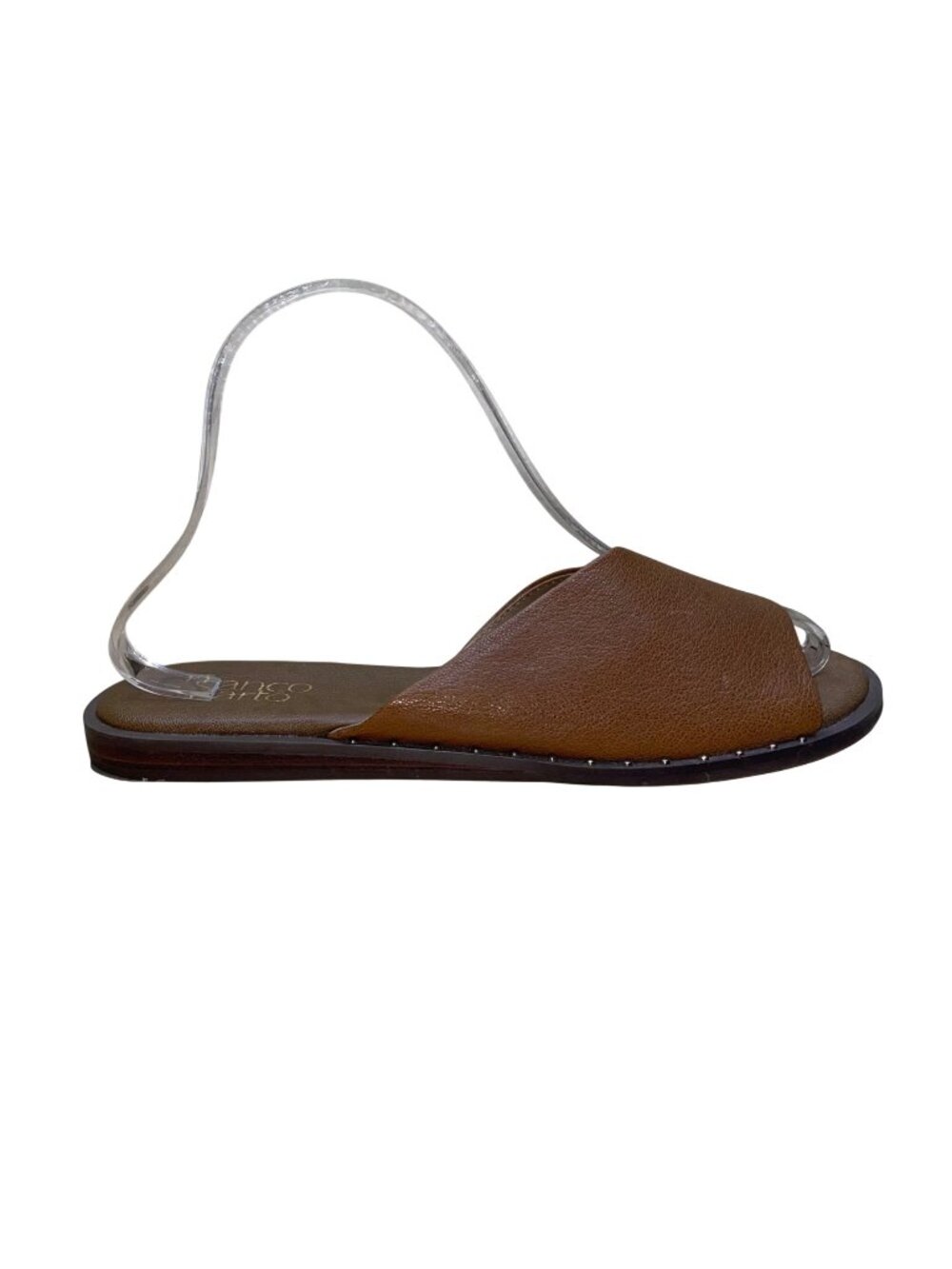 Franco Sarto Women’s Brown Leather Open Toe Slip-On  Riviera Sandals Size 7.5M